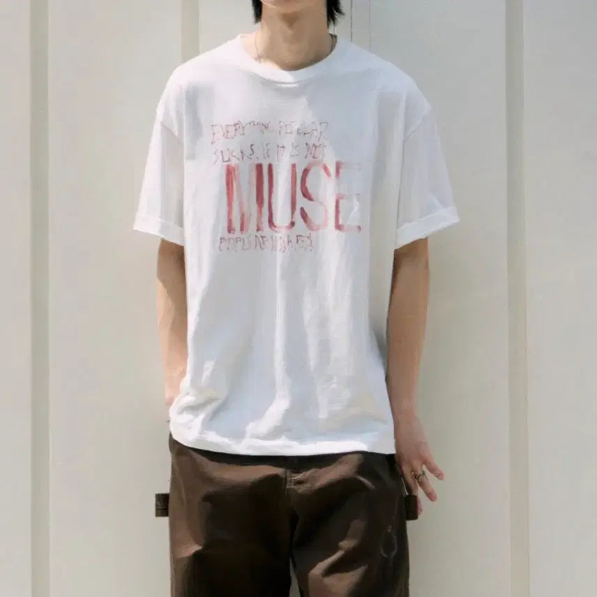 [BUNJANG] Polilu Marka Muse 1/2 Tee Used White / (2) 폴리테루 marka muse 1/2 tee 유즈드 화이트