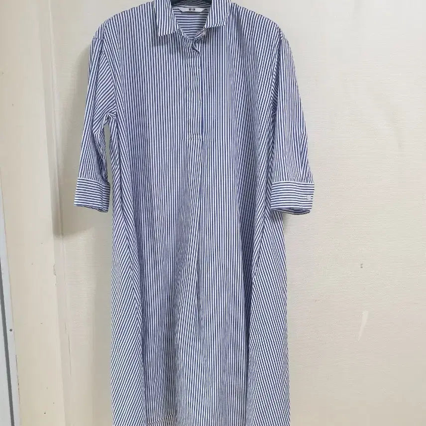[BUNJANG] Uniqlo Striped Shirt Dress (Size S) / 유니클로 스트라이프 셔츠 원피스 s