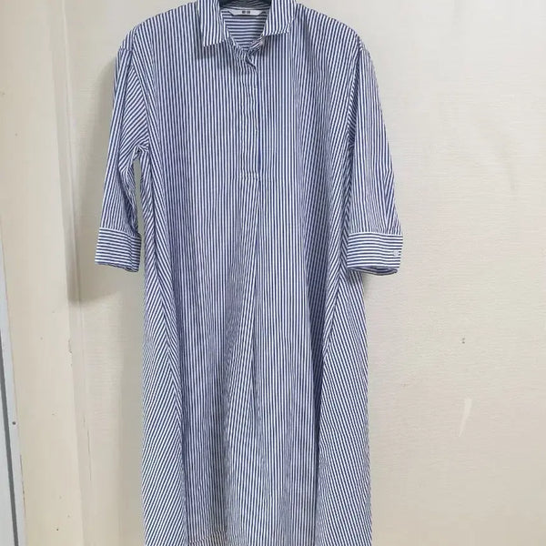 [BUNJANG] Uniqlo Striped Shirt Dress (Size S) / 유니클로 스트라이프 셔츠 원피스 s