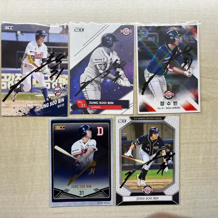 [BUNJANG] Doosan Bears Jung Soo-bin Signed Autograph SCC Photocard / 두산베어스 정수빈 scc 친필 싸인 포토카드