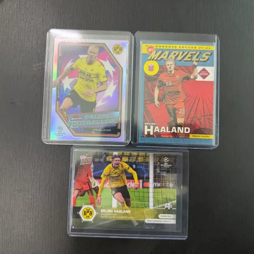 [BUNJANG] Erling Haaland Trading Card Bundle Set (3 Types) / 엘링 홀란 카드 3종 일괄