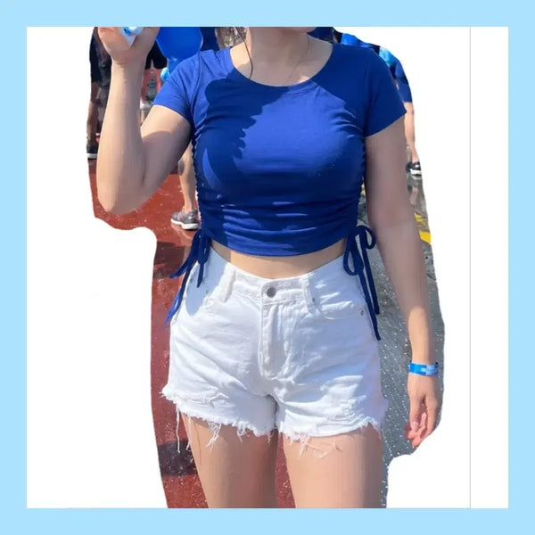[BUNJANG] Water Festival Coordi Set Crop Top & Shorts (M Size) / 흠뻑쇼, 워터밤, 바닷가 코디 세트(m 사이즈)