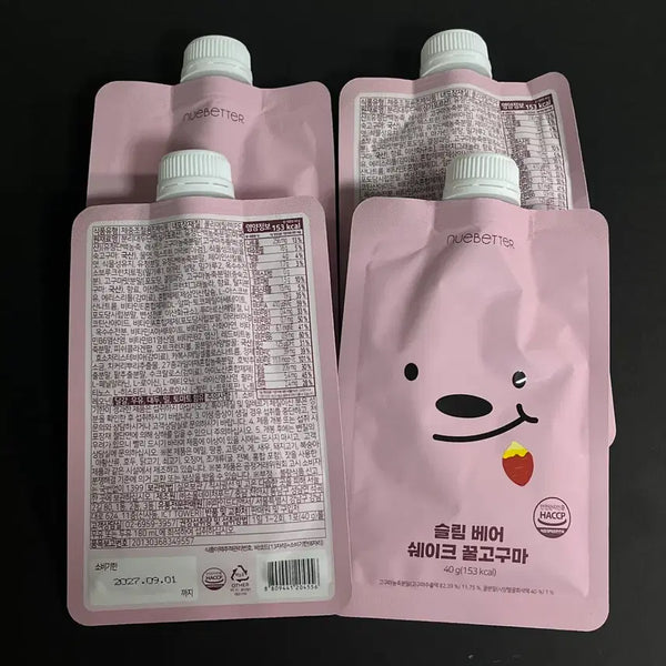 [BUNJANG] New Better Slim Bear Shake Honey Sweet Potato Flavor Set (4 Packs) / 뉴베러 슬림 베어 쉐이크 꿀고구마 맛 4개 일괄