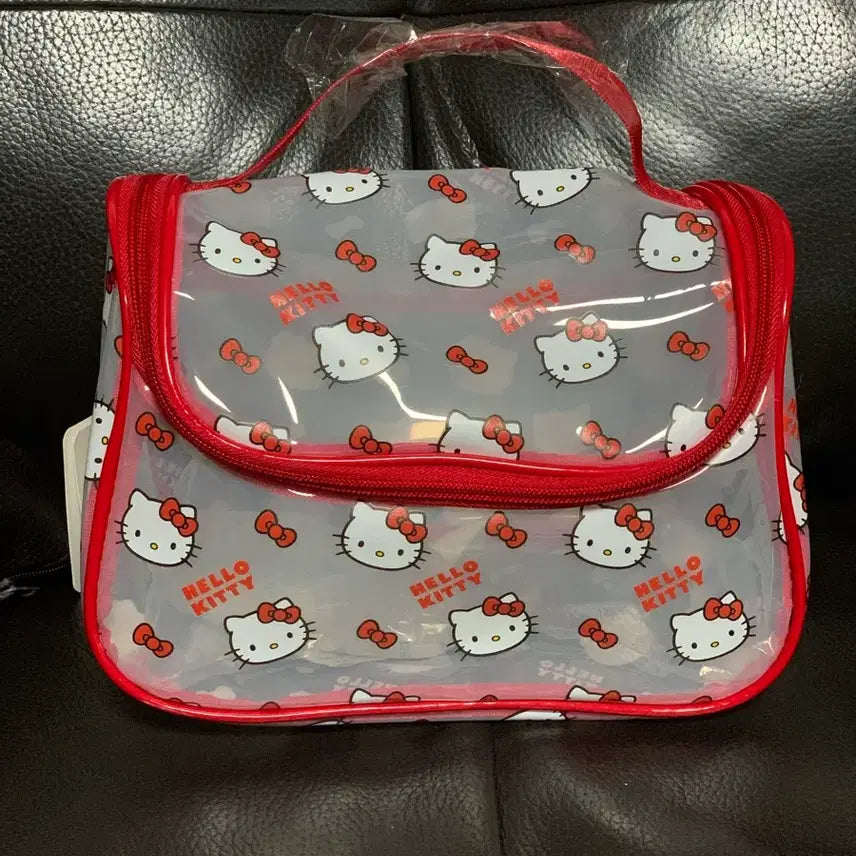 [BUNJANG] Hello Kitty Transparent Pouch Red / 헬로키티 투명 파우치 레드