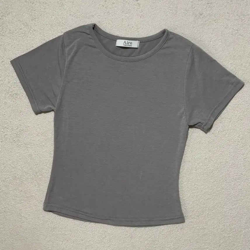 [BUNJANG] Gray U-Neck Short Sleeve T-Shirt / 보세 그레이 유넥 반팔티