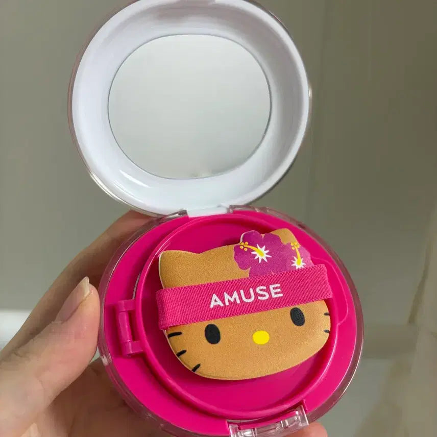 [BUNJANG] AMUSE Hello Kitty Cushion Pink Porcelain / AMUSE 헬로키티 쿠션 핑크 포슬린
