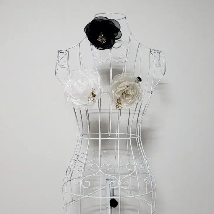[BUNJANG] Rose Corsage Hairpin Set (3 Pieces) / 장미 코사지 헤어핀 3개 묶음