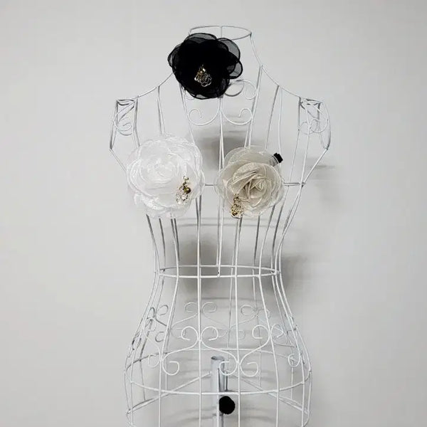 [BUNJANG] Rose Corsage Hairpin Set (3 Pieces) / 장미 코사지 헤어핀 3개 묶음
