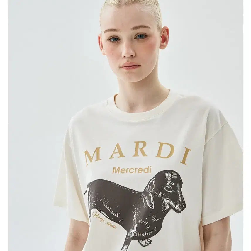 [BUNJANG] Mardi Mercredi Dog Graphic T-Shirt / 마르디메크르디 티셔츠