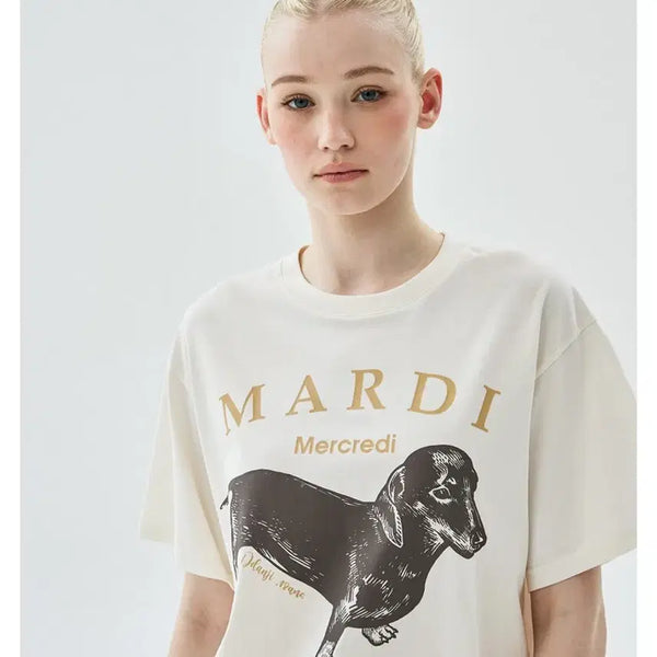 [BUNJANG] Mardi Mercredi Dog Graphic T-Shirt / 마르디메크르디 티셔츠