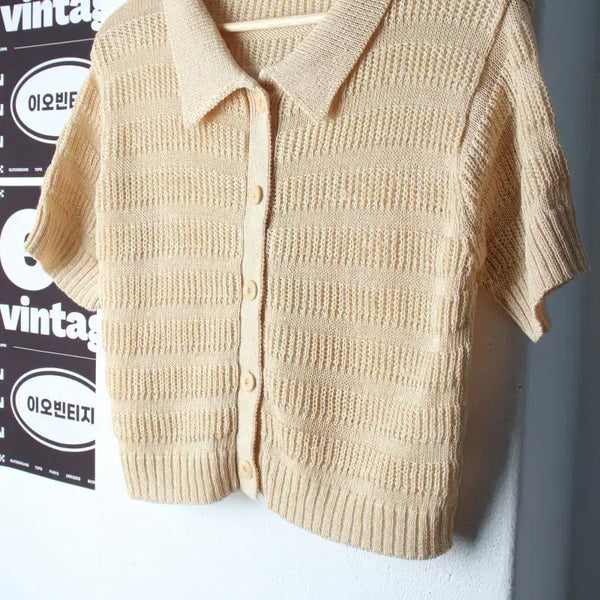 [BUNJANG] Certo Short-Sleeve Polo T-Shirt / W(F) 쎄르토 반팔 카라 티셔츠 디자이너브랜드 가디건 마-H34662