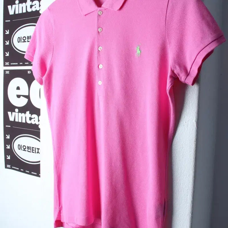 [BUNJANG] Polo Ralph Lauren Slim Fit Short Sleeve Polo Shirt Pink / W(L-XL) 폴로 랄프로렌 반팔 카라 티셔츠 슬림핏 핑크-H34669