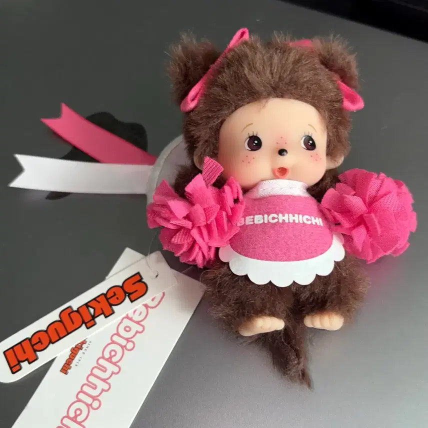 [BUNJANG] Monchhichi Cheering Bebechi Pink Cheerleader / 가장저렴) 치어리딩 몬치치 베베치치 핑크 응원