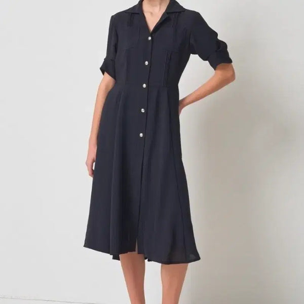 [BUNJANG] Marc Ribaud Belted Notched Lapel Shirt Dress / 마* 벨티드  노치드 라펠셔츠 드레스 66