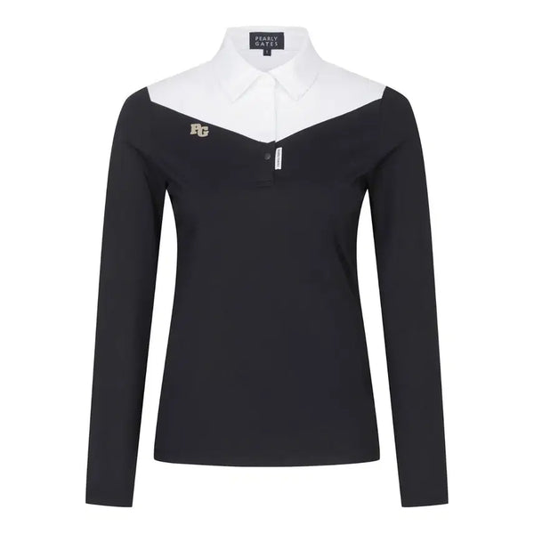 [BUNJANG] PEARLY GATES Women's Chevron Color Mix Cooling T-Shirt / 파리게이츠 여성 쉐브론컬러 믹스카라냉감 티셔츠 0(55~55반)