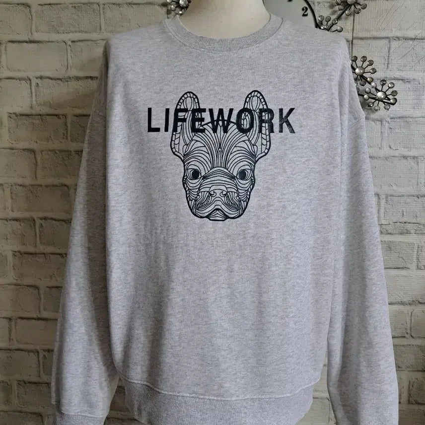 [BUNJANG] Life Work Bulldog Sweatshirt Size M / 라이프워크 불독 맨투맨 M사이즈
