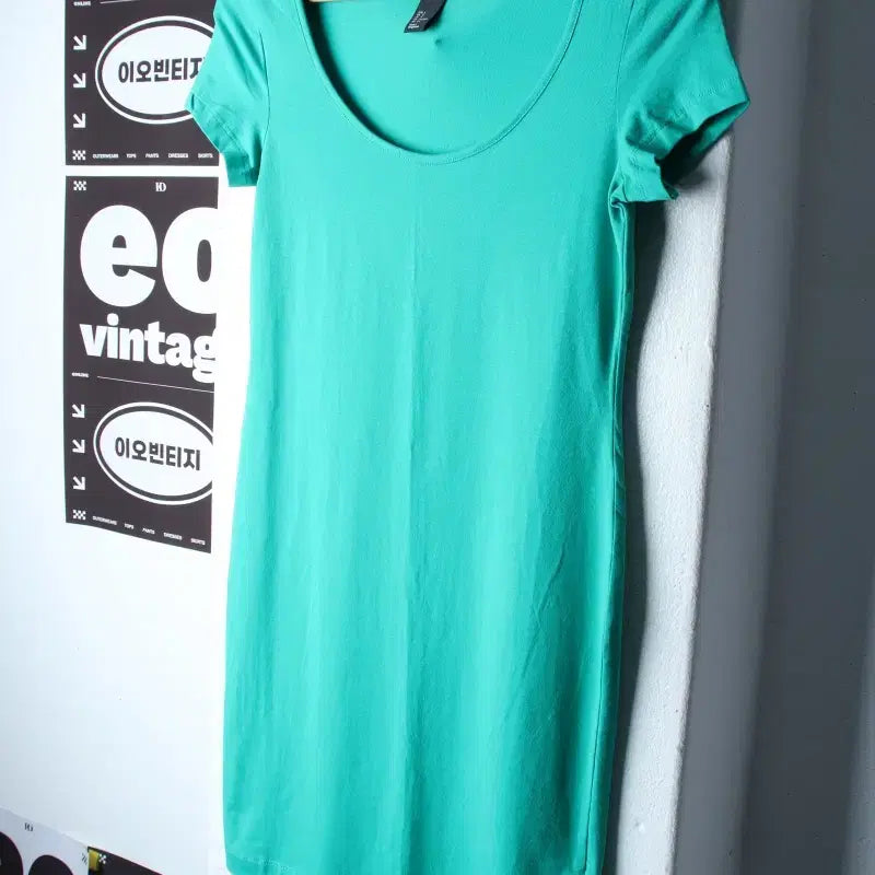 [BUNJANG] H&M Wide Neck Short Sleeve T-Shirt Dress / W(S-M) 에이치앤엠 반팔 티셔츠 원피스 드레스 와이드넥-H34753