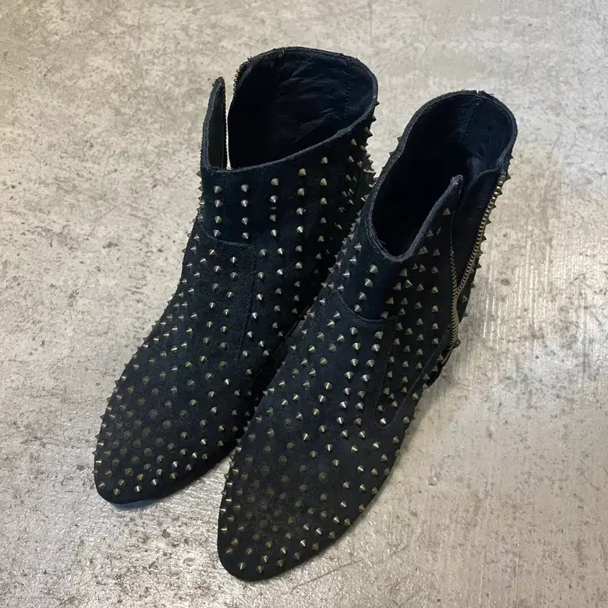[BUNJANG] ASH Studded Black Suede Ankle Boots Size 38 / ASH 스터드 장식 블랙 스웨이드 앵클 부츠 38