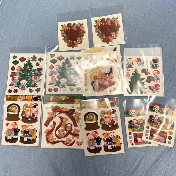 [BUNJANG] Yulbamgom Seal Sticker 11-Piece Bundle / (다꾸 문구)율밤곰 씰스티커 11장 묶음 정리
