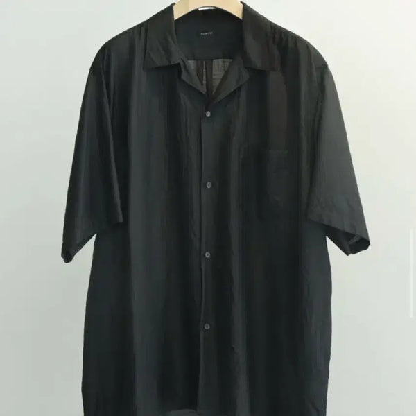 [BUNJANG] Comori 26SS Wool Silk Short Sleeve Open Collar Shirt Brown / [3] 코모리 26SS 울 실크 반팔 오픈칼라 셔츠 브라운