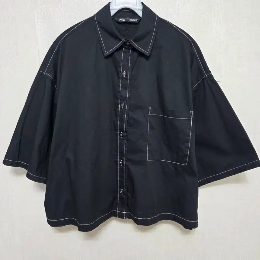 [BUNJANG] Zara Black Stitch Shirt / 자라 블랙 스티치 셔츠