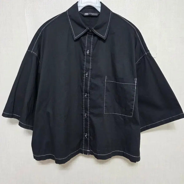 [BUNJANG] Zara Black Stitch Shirt / 자라 블랙 스티치 셔츠