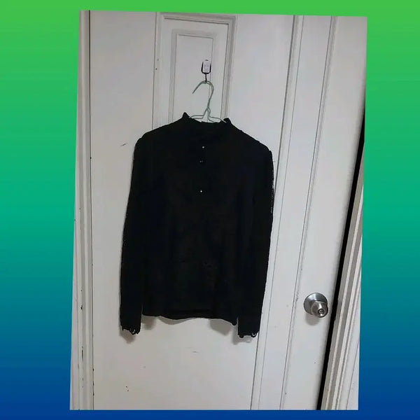 [BUNJANG] Black Lace Blouse Size 55 / 블랙 레이스 블라우스 55