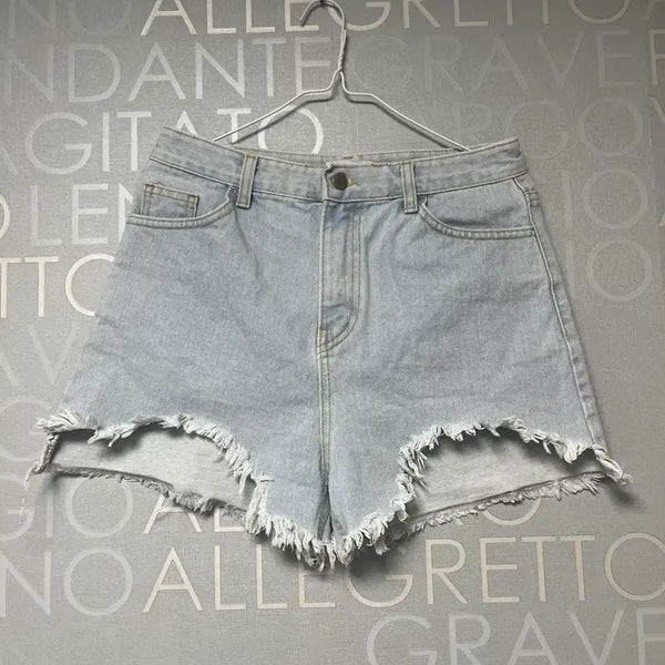 [BUNJANG] Light Wash A-Line Short Pants / [L] 연청 A라인 숏팬츠