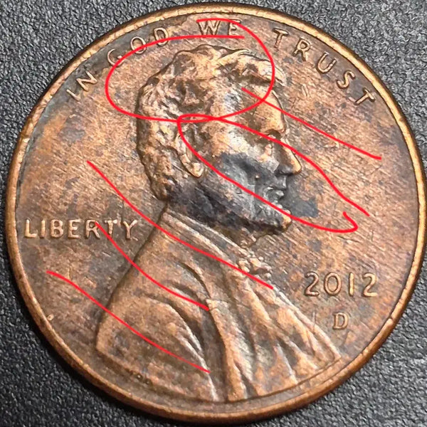 [BUNJANG] 2012 Lincoln Cent (D Mint) - Woody Error Coin / 2012년D 링컨 센트. 다이크릭. 우디에러. 주화