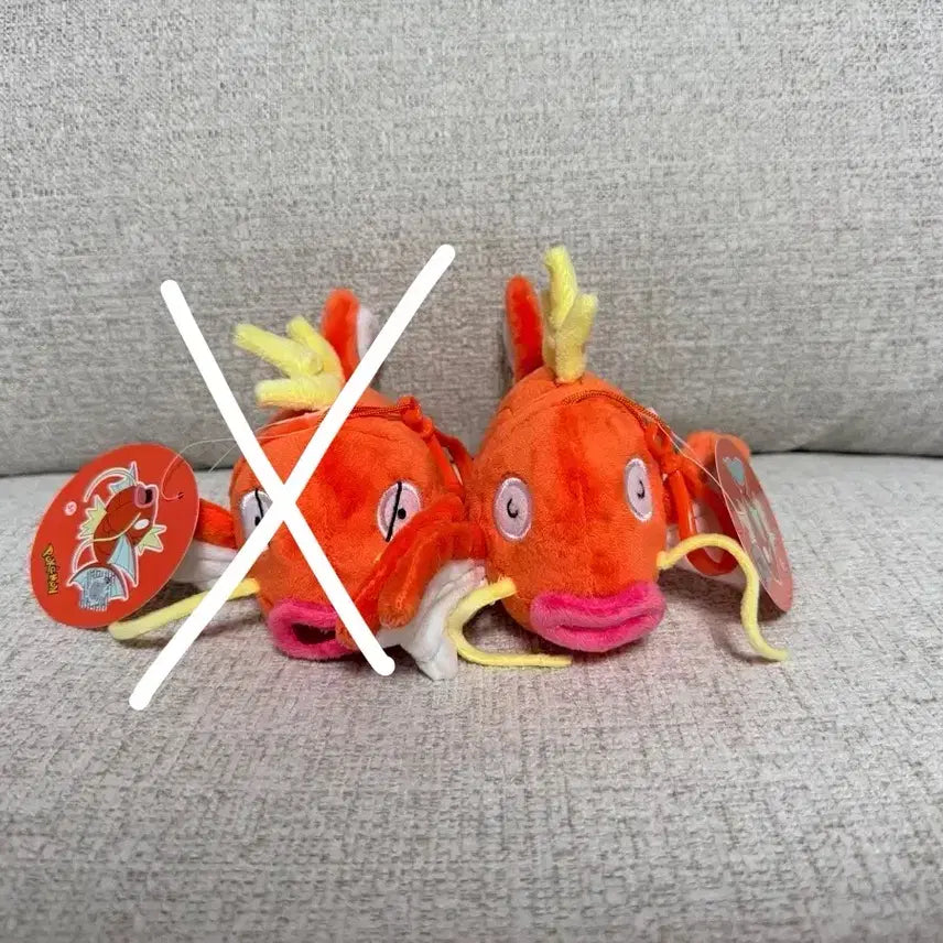 [BUNJANG] Pokemon Magikarp Plush Keychain - Angry & Calm Expressions (13cm) / 정품 포켓몬 화난표정의 잉어킹 평온한표정의 잉어킹 13cm 키링 인형