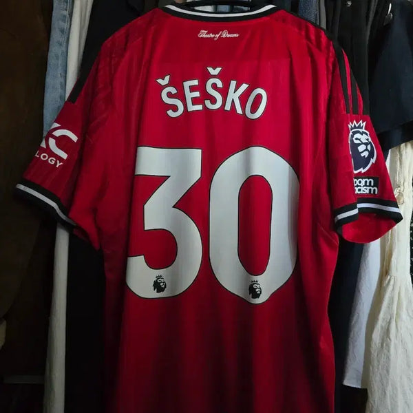 [BUNJANG] Manchester United 25/26 Authentic Home Replica Jersey (Garnacho 30, PL Patches) / 25-26 맨유 정품 홈 유니폼 레플리카 풀패치(세슈코)