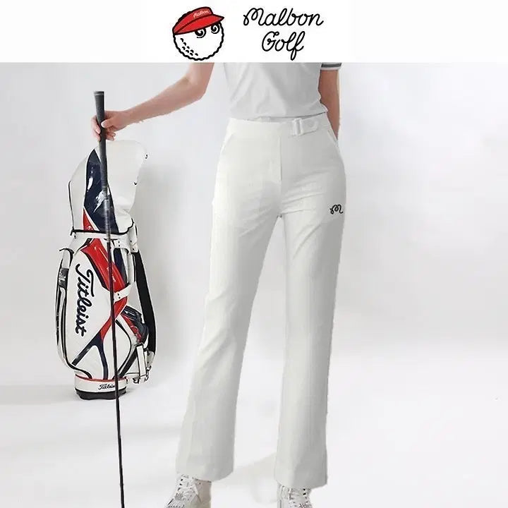 [BUNJANG] Malbon Women's Side Slit Semi-Bootcut Pants / 말본 여성 트임 세미부츠팬츠