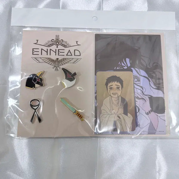 [BUNJANG] ENNEAD Pin Badge Set with Illustration Card and Postcard / ENNEAD 엔네아드 굿즈 핀뱃지 세트