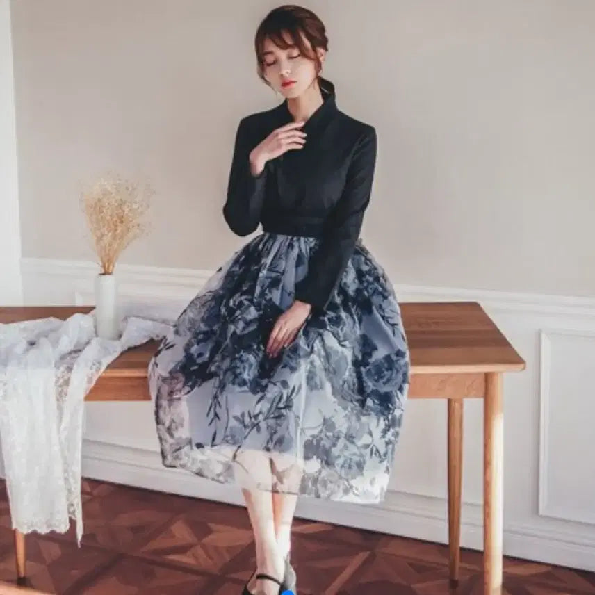 [BUNJANG] Sooseolhwa Wrap Skirt Daily Hanbok Waist Skirt / 수설화 랩스커트 생활 한복 허리치마입