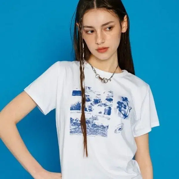 [BUNJANG] Nasty Fancy Club Petrichor Crop T-Shirt White / 무신사 네스티팬시클럽 페트리코 크롭 반팔티 화이트