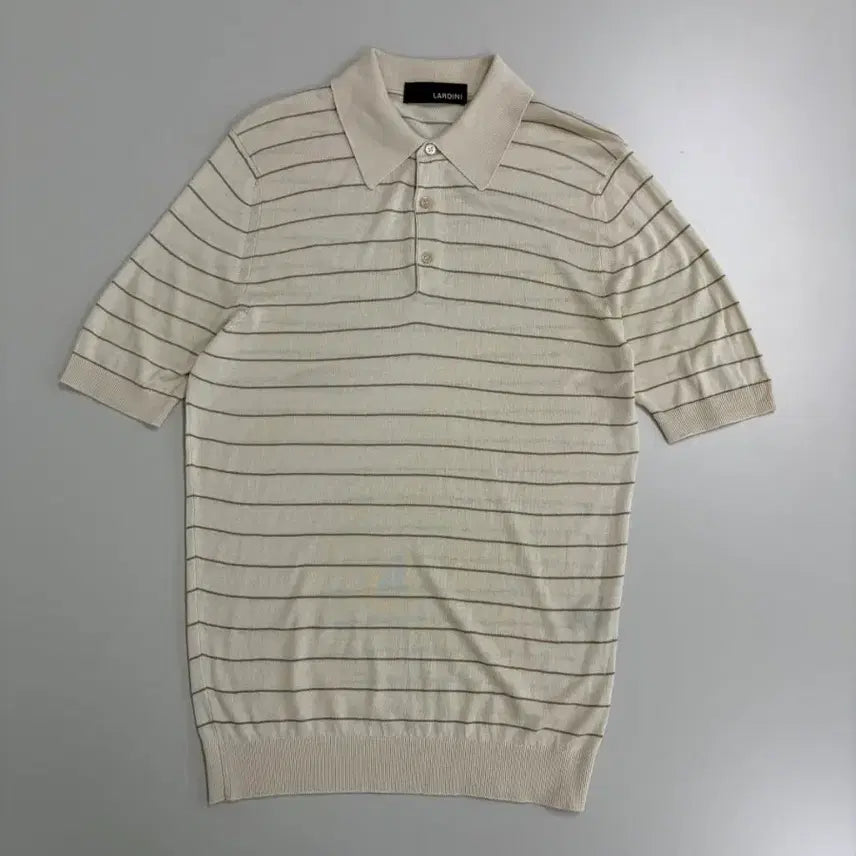 [BUNJANG] Lardini Striped Polo Knit / [정품] 라르디니 반팔 폴로 니트
