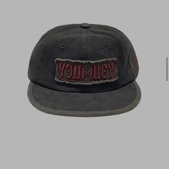 [BUNJANG] HUEI OG Logo Vintage Washed Cap Charcoal / 휴이 og 로고 빈티지 워싱 캡 차콜 캠프캡