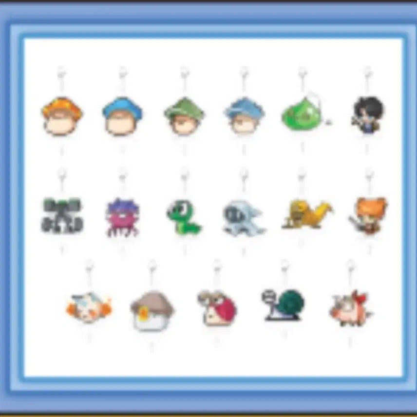 [BUNJANG] MapleStory Dot Acrylic Charm Keyring Set / 메이플스토리 잠실 팝업 도트 아크릴 참 키링 롯데월드몰