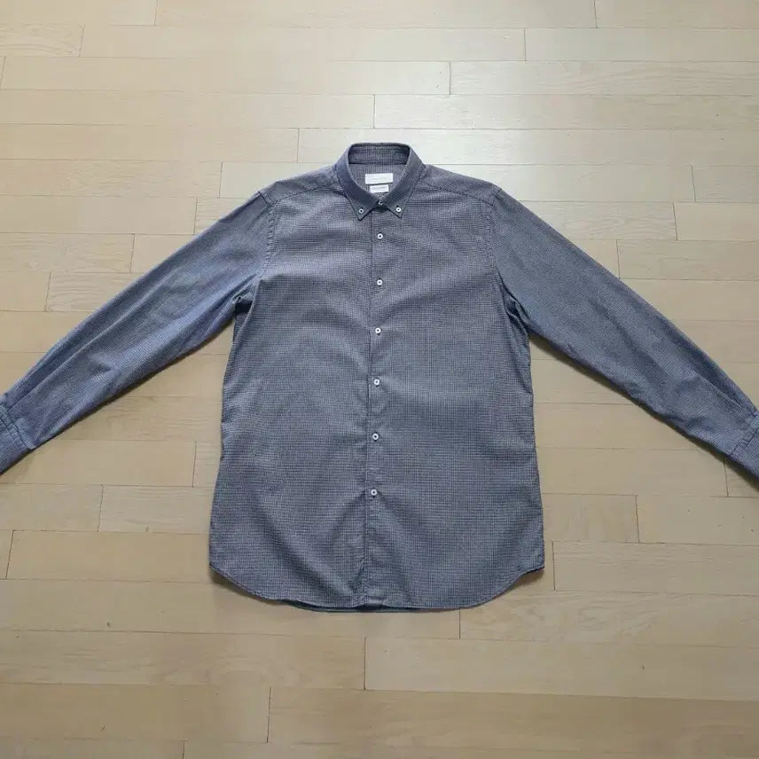 [BUNJANG] Massimo Dutti Navy Gingham Check Cotton Shirt L / 마시모두띠 남방셔츠