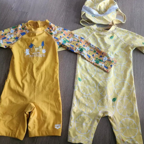 [BUNJANG] Arena Lemon Children's Rashguard Set / 아레나 레몬 아동 레쉬가드 일괄