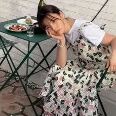 [BUNJANG] Ozsece New Pattern Camisole Back Ribbon Long Dress / 김용지착용 오즈세컨 패턴 끈나시 백리본원피스 55