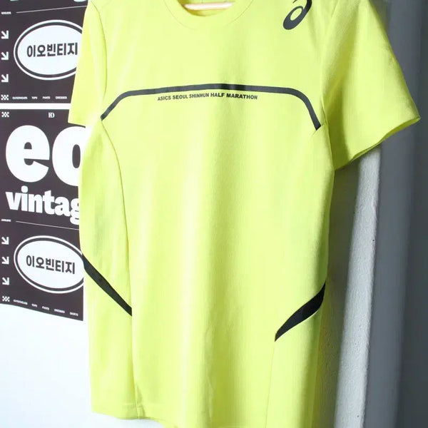 [BUNJANG] Asics Running T-Shirt / (M-L) 아식스 반팔 티셔츠 기능성 런닝 러닝 서울마라톤-H34830