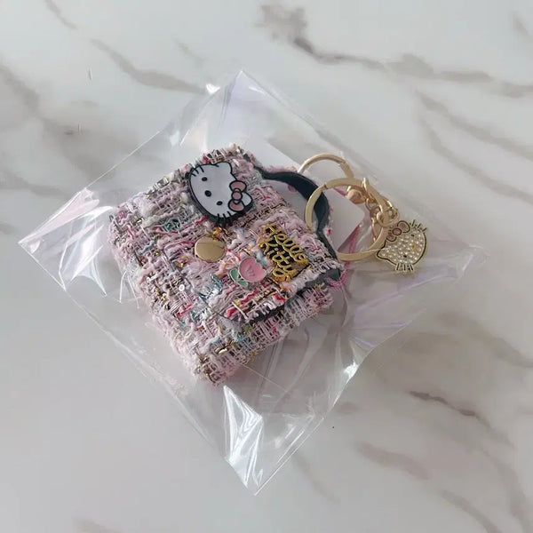 [BUNJANG] Hello Kitty House Tweed Mini Bag Keyring / 헬로키티 하우스 트위드 미니백 키링