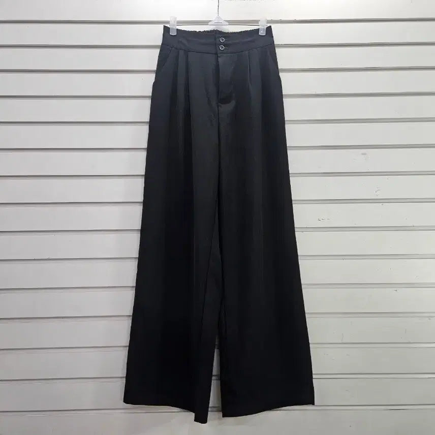 [BUNJANG] Treasure Angel Black Front Pleat Wide Women's Banding Pants (Spring/Summer) / 블랙  앞주름포인트 춘하용 와이드 여성밴딩바지/보물찾기천사