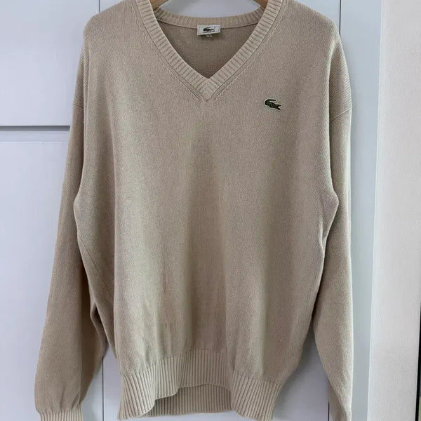 [BUNJANG] Lacoste Beige V-Neck Knit / 라코스테 베이지 브이넥 니트