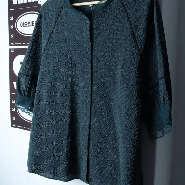 [BUNJANG] JISEN Short Sleeve Collar T-Shirt Green / W(XL) 지센 반팔 카라 티셔츠 새상품 셔츠 남방 그린-H34837