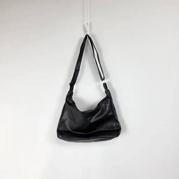 [BUNJANG] Unused Black Square Gold-Plated Leather Shoulder Bag Crossbody / 미사용 가죽 사각 금장 숄더백 크로스백 블랙 260713