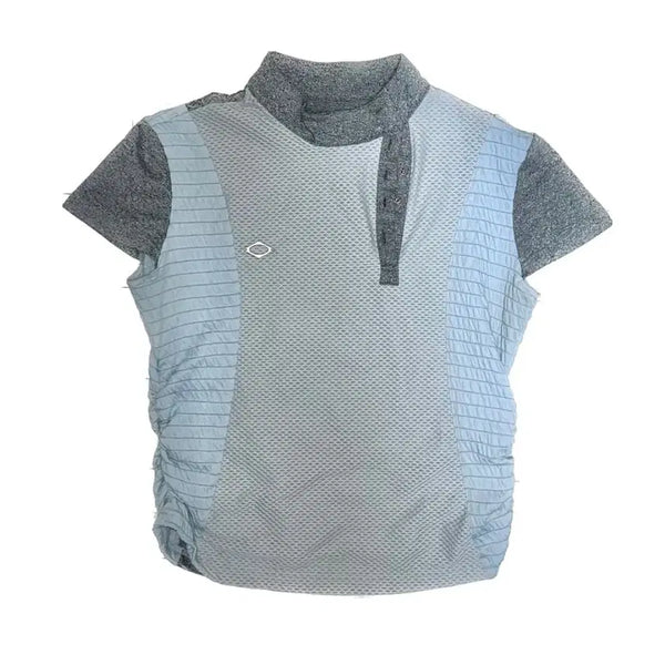 [BUNJANG] Mischief Button Collar Short Sleeve T-shirt / 미스치프 버튼 카라 반팔티
