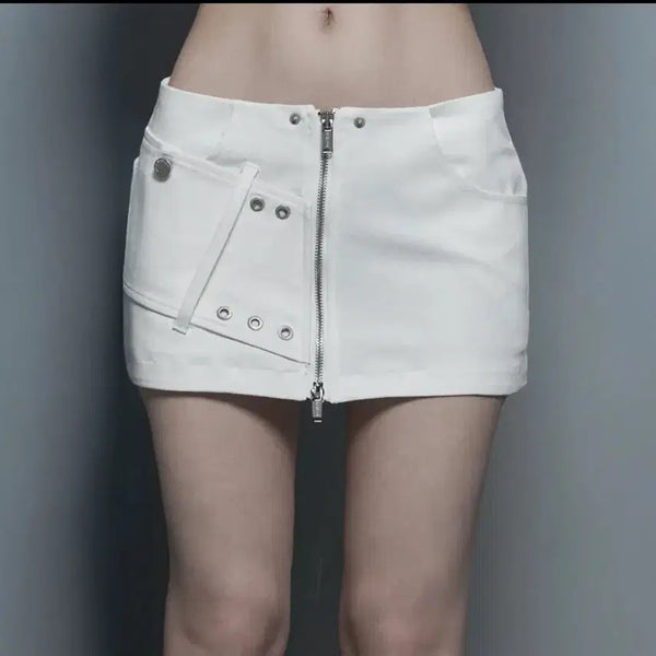 [BUNJANG] EtOsome Front Zipper Belt Detail Skirt / 에트오소메 프론트 지퍼 벨트 디테일 스커트