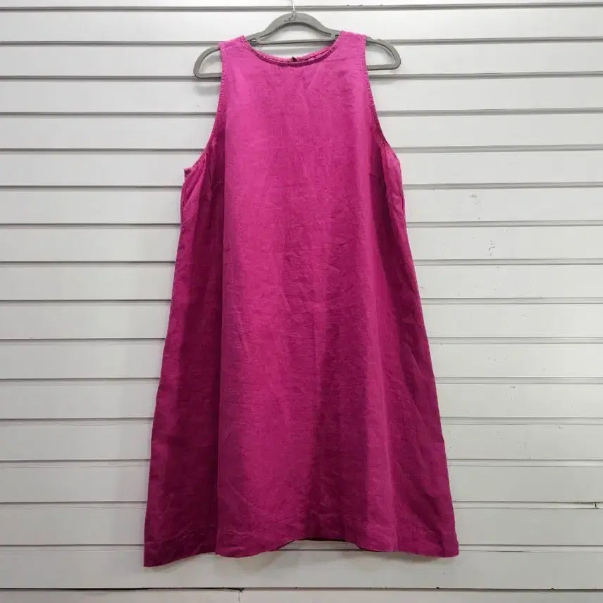 [BUNJANG] Pink Cotton Sleeveless Long Dress / 핑크 마원단 민소매  롱원피스 66/보물찾기천사
